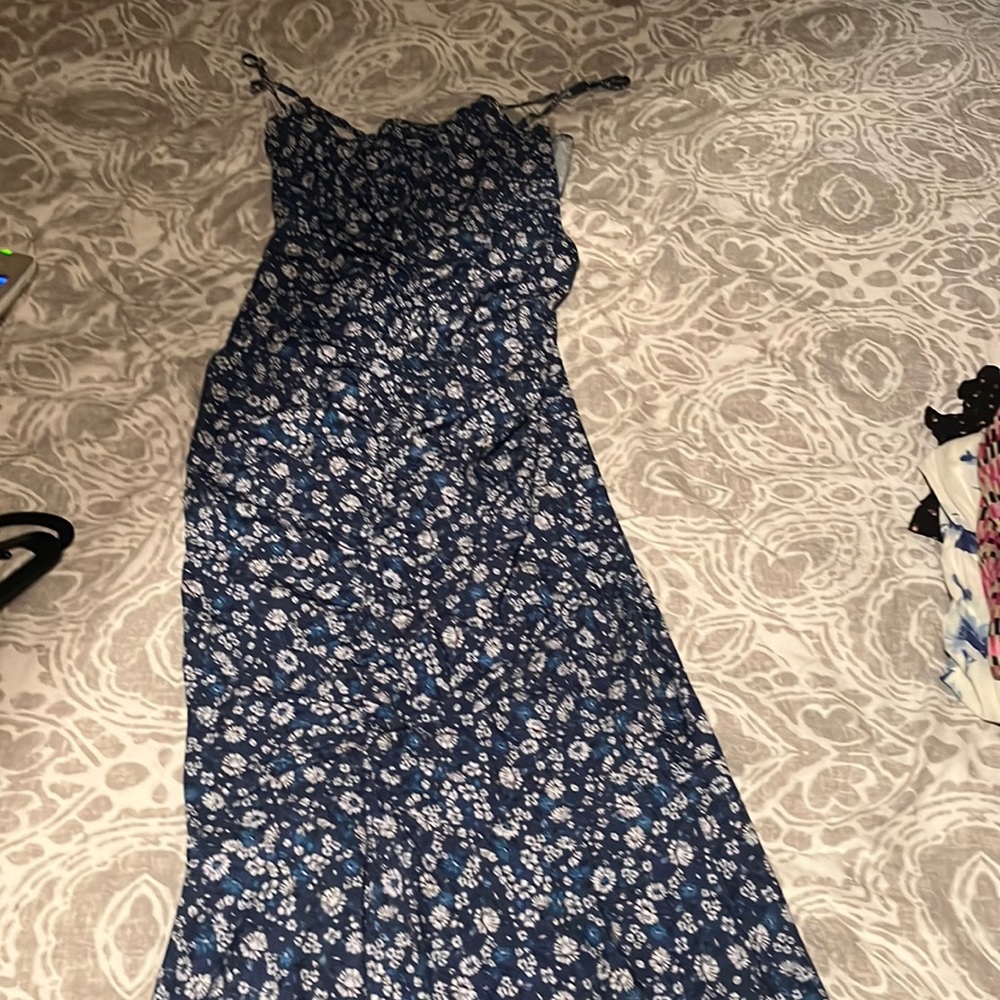 Cupshe floral rushed midi dress, size small